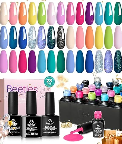 Beetles Gel Polish 20Pcs Fantasyland Kit with Base & Top Coats 5ml 0.17oz