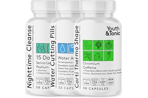 Youth & Tonic 15 Day Cleanse and Detox as Triple Action Diet Pills for Loss of Waste and Body Water Away and Energy Focus Metabolism for Women & Men