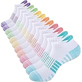 COOPLUS 6 Pairs Ankle Socks Womens Athletic Thick Cushioned Cotton Running Low Cut Tab Socks