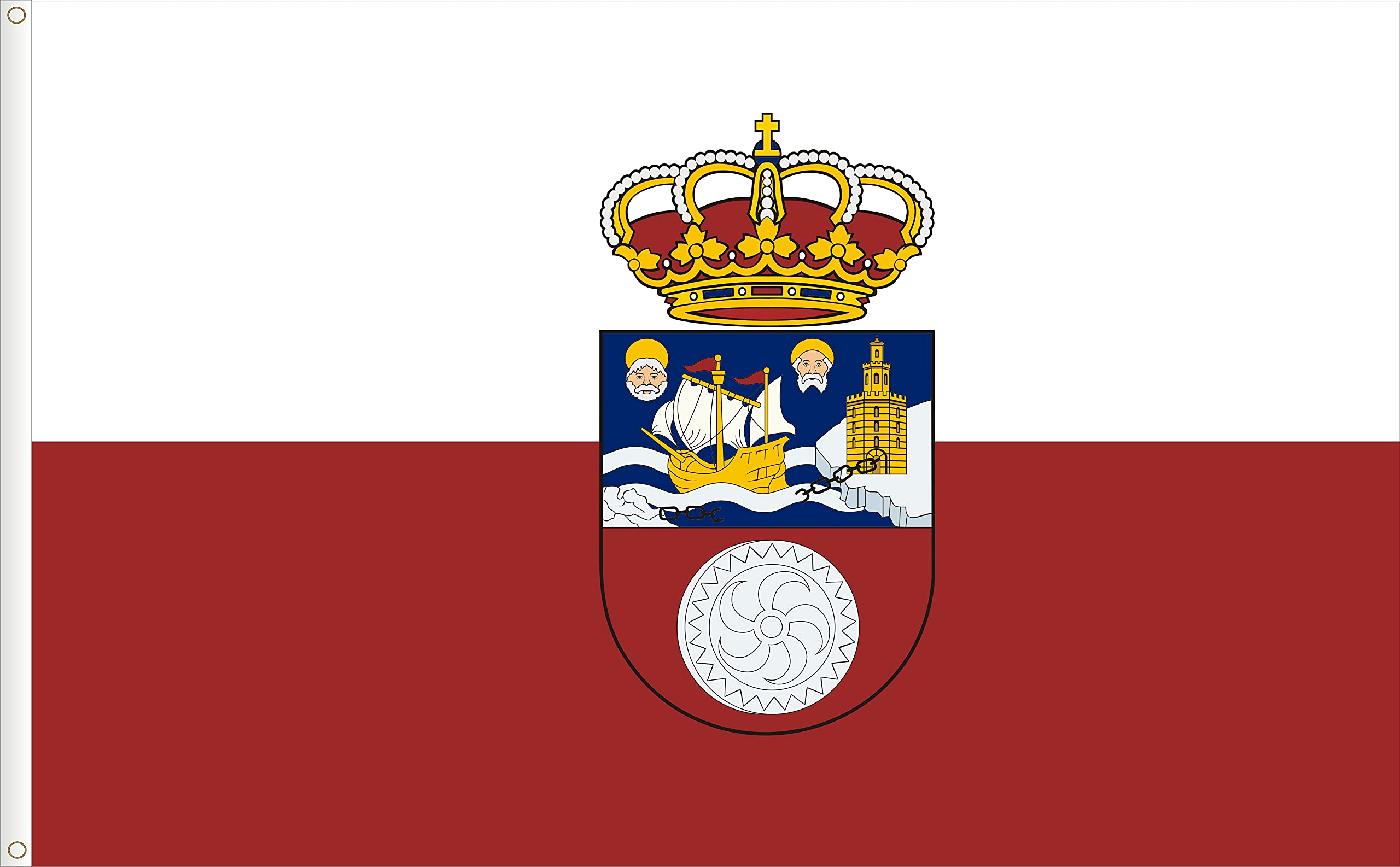 FLAG OFCANTABRIA COAT OF ARMS. SATIN POLYESTER 120D. SIZE L. 150X90 CM