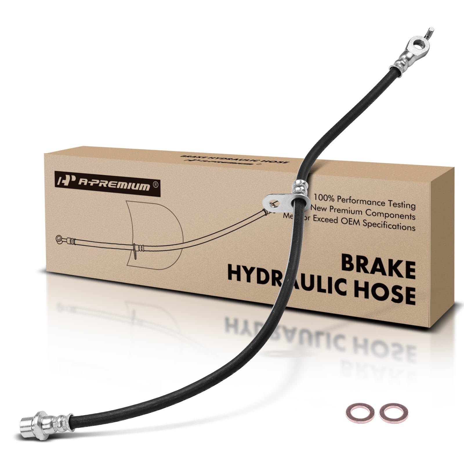 Photo 1 of A-Premium Rear Driver Brake Hydraulic Hose Compatible with Select Toyota and Lexus Models - Camry 2012-2017, ES300h 2018, ES350/Avalon 2013-2018 - Replace# 9094702G64, 90947A2060