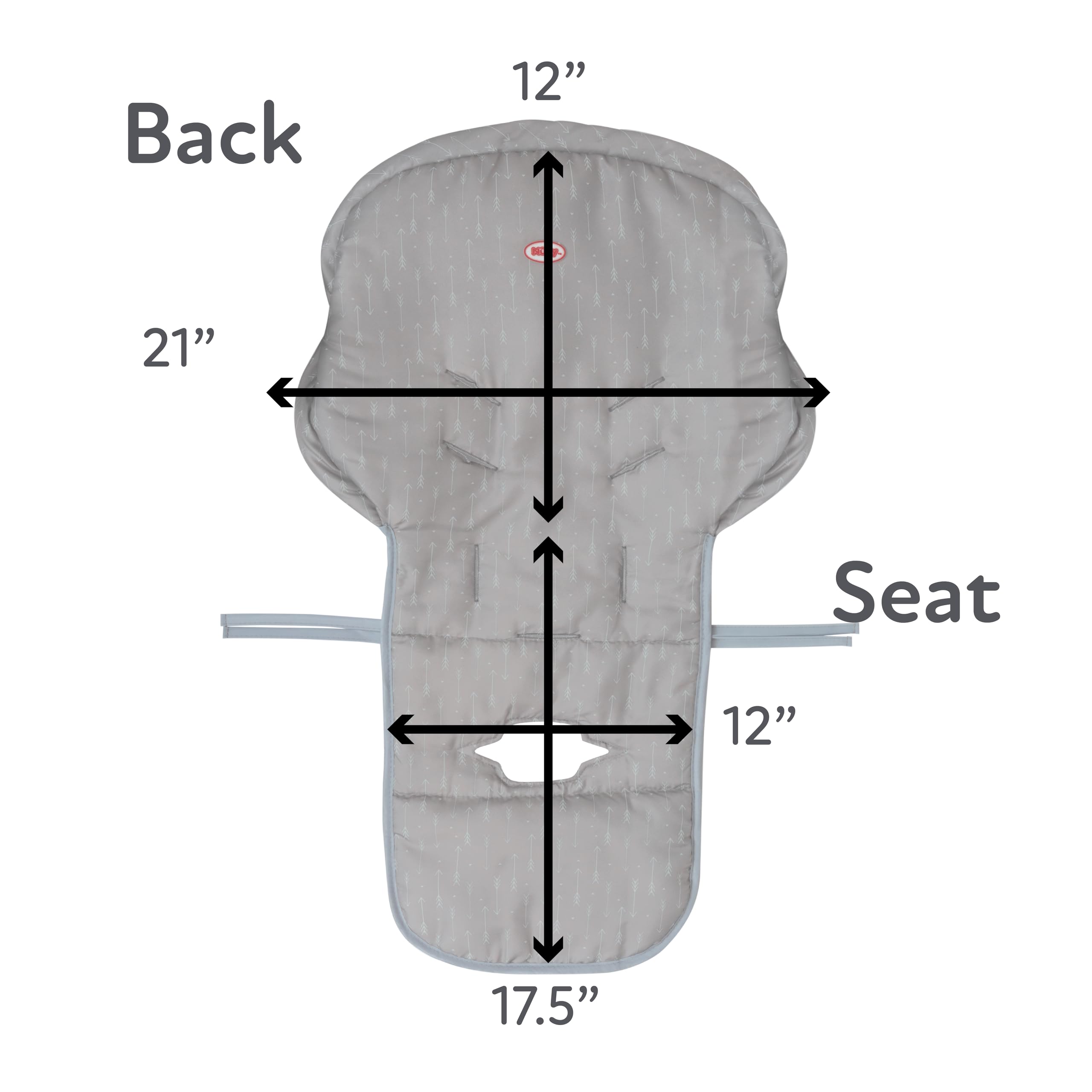 Nuby Baby High Chair Cover - Protects from Spills and Crumbs - Water Resistant for Easy Cleanup - Arrow Print