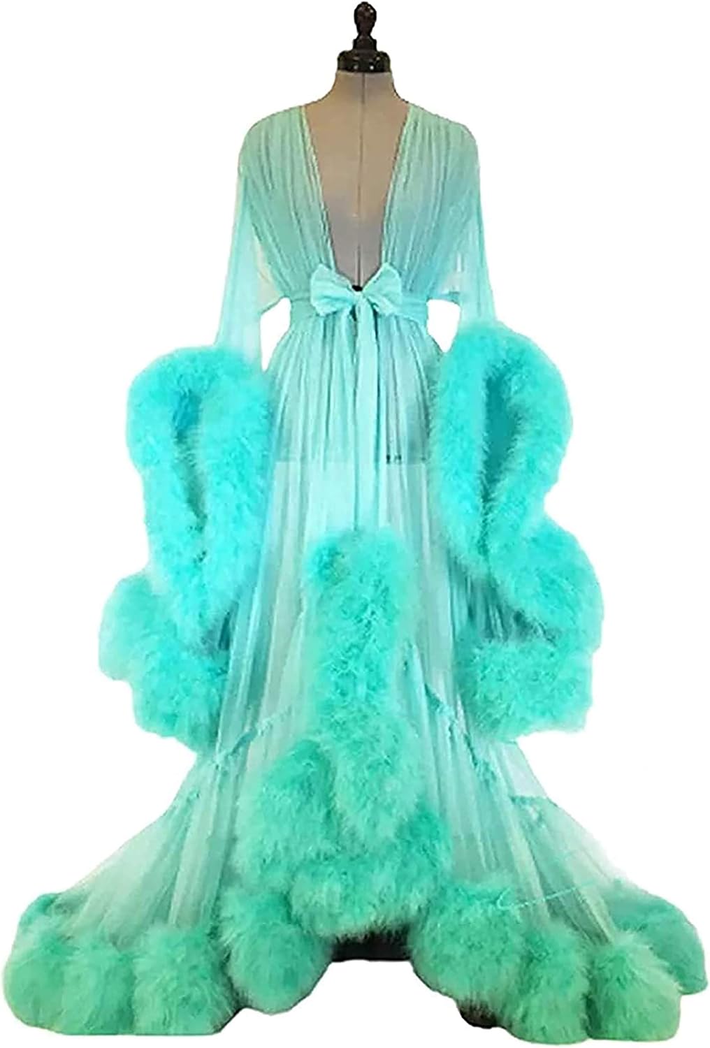 plus size feather robe