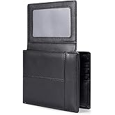 Swallowmall Leather Wallet for Mens Genuine Leather RFID Blocking Bifold Wallets with 2 ID Windows 13 Card Slots