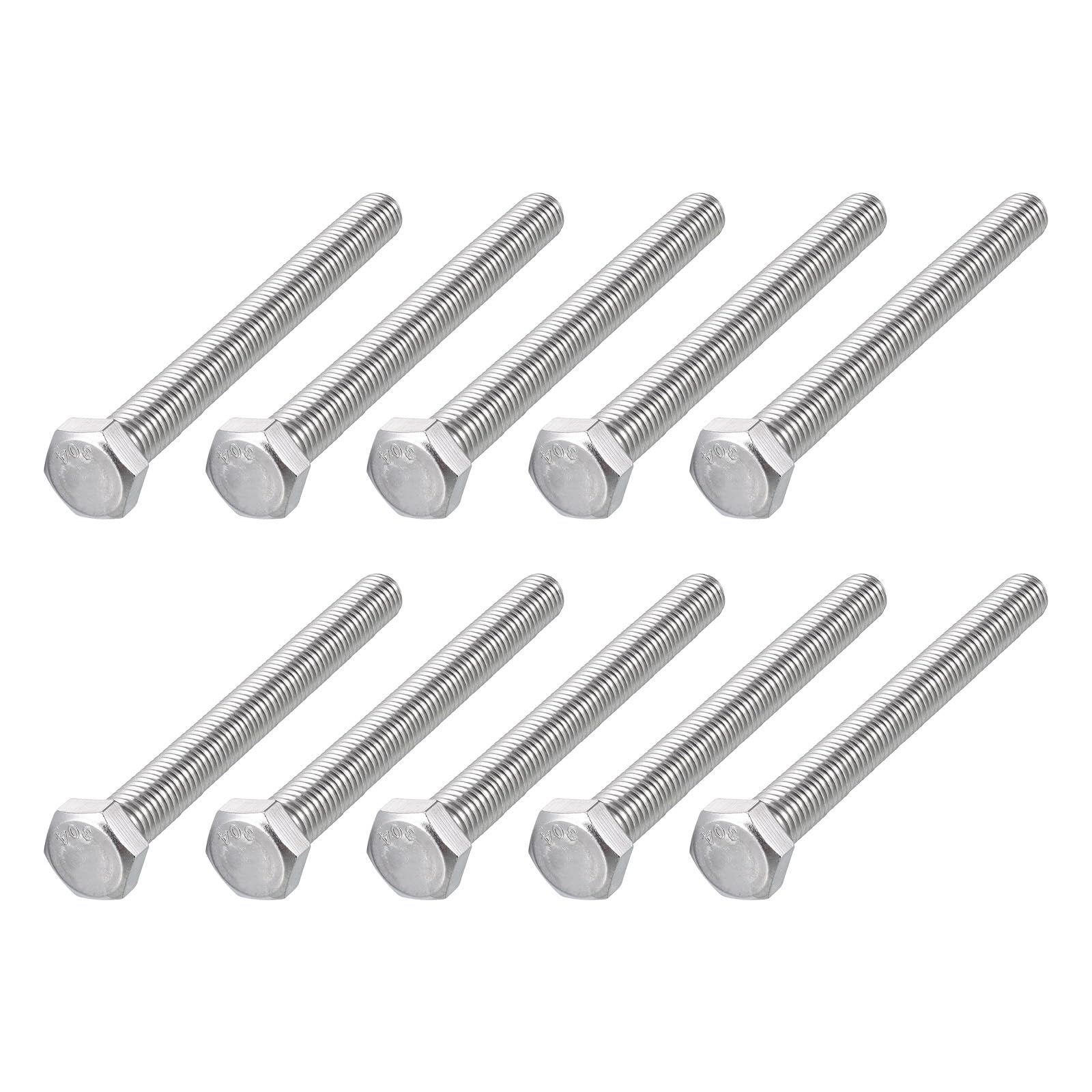 METALLIXITY Hex Head Bolts (1/2-13 x 6") 20Pcs, 304 Stainless Steel 18-8, Fully Threaded, External Hex Drive, Plain Finish, Hex Head Screw Bolt, Silver — image 1