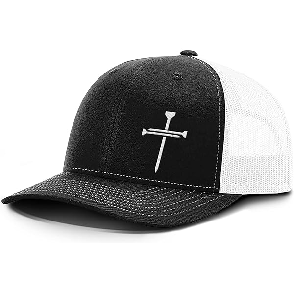 Three Nail Cross Leather Patch Hat - Adjustable Fit Cotton