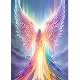 BYGFHLYW Rainbow Angel 5D Diamond Painting Kits for Adults Beginners,DIY Diamond Art Kit Full Round Drill,Paint by Diamonds Dot Gem Arts and Crafts Crystal Sets,Home Wall Decor 11.8x15.7inch