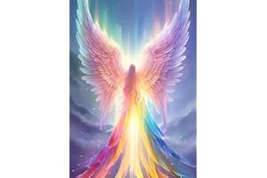 BYGFHLYW Rainbow Angel 5D Diamond Painting Kits for Adults Beginners,DIY Diamond Art Kit Full Round Drill,Paint by Diamonds Dot Gem Arts and Crafts Crystal Sets,Home Wall Decor 11.8x15.7inch