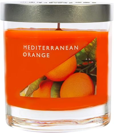 Wax Lyrical Mediterranean Orange Medium Wax Fill Candle 50h Jar Silver