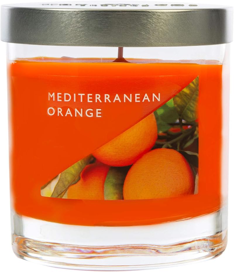 Wax Lyrical Mediterranean Orange Medium Wax Fill Candle 50h Jar Silver