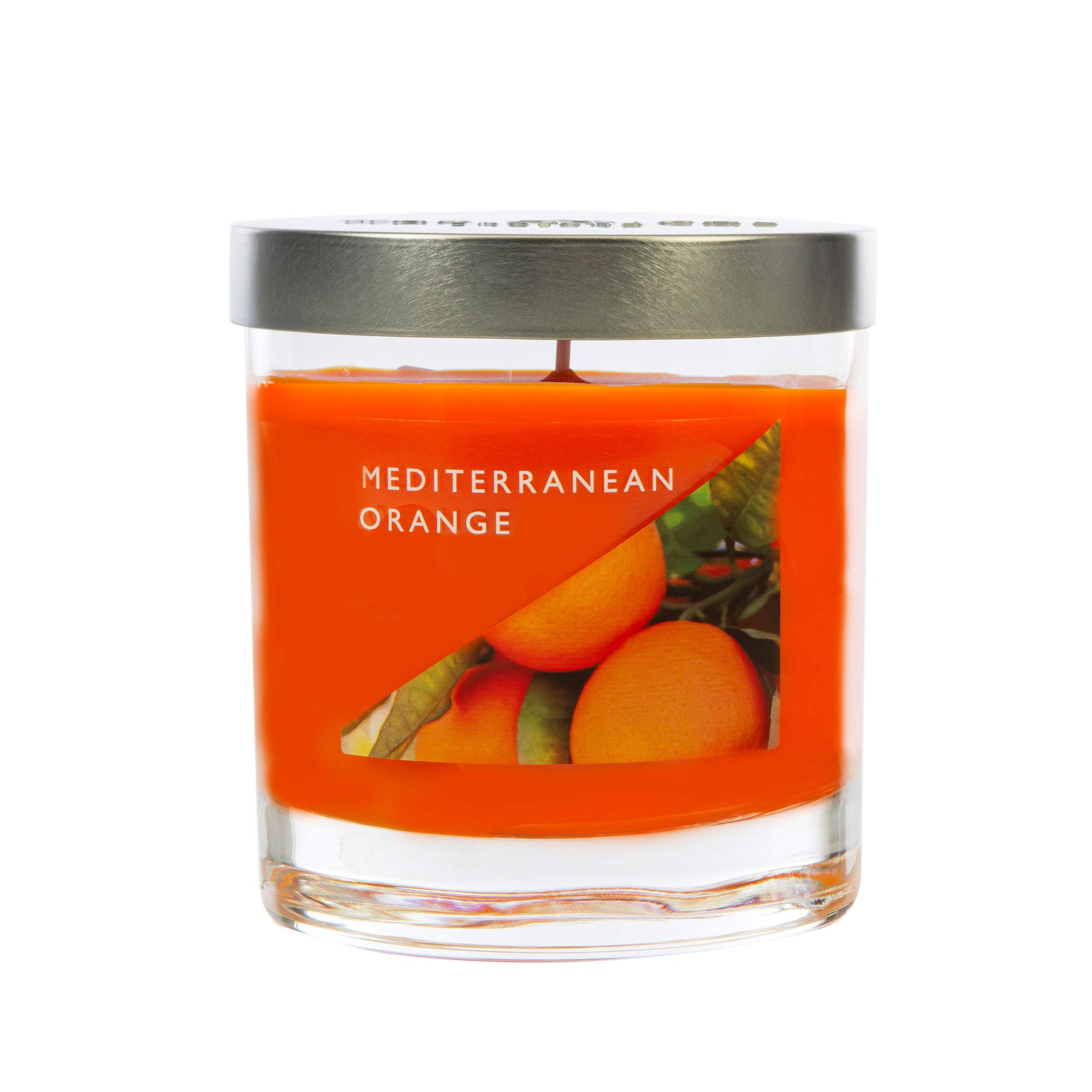 WAX LYRICAL Medium Wax Fill Candle Mediterranean Orange. Burn Time Approx 50 Hours Jar, Silver