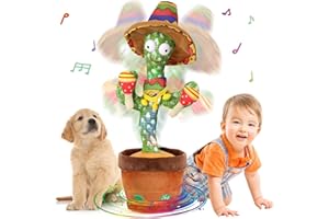 MILEGI Dancing Cactus Toys, Talking Cactus Toy for Baby Boys Girls, Cactus Baby Toy 6 to 12 Months Singing Cactus Toys Dancing Cactus Mimicking Toy Musical Toys Educational Toys