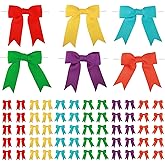 Meseey 3 Inch Grosgrain Ribbon Twist Tie Bow 60 Pcs Rainbow Assorted Pretied Premade Craft Bows for Treat Bags Gift Wrapping Basket Wedding Baby Shower Brithday Christmas Party (Rainbow)