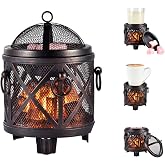 Dicimi Wax Melt Warmer,4-in-1 Electric Wax Melter,Oil Burner,Fireplace Wax Warmers, for Home Office Bedroom Aromatherapy Present and Decorations (Bronze, Fireplace Stove)
