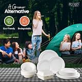 FOOGO Green Clamshell Takeaway Boxes 9x6 32oz 900ml 2-Section Sugarcane view 3