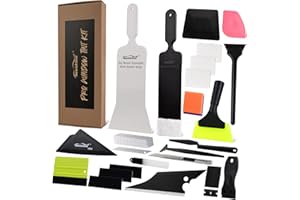 NEWISHTOOL Window Tint Kit Vinyl Wrap Tool Car Tinting Tools for Windshield Back Glass Tinting with Bulldozer Squeegee Scrubb