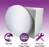 Culpitt 14-Inch Round Silver Cake Drum & Tall White Box Set view 2