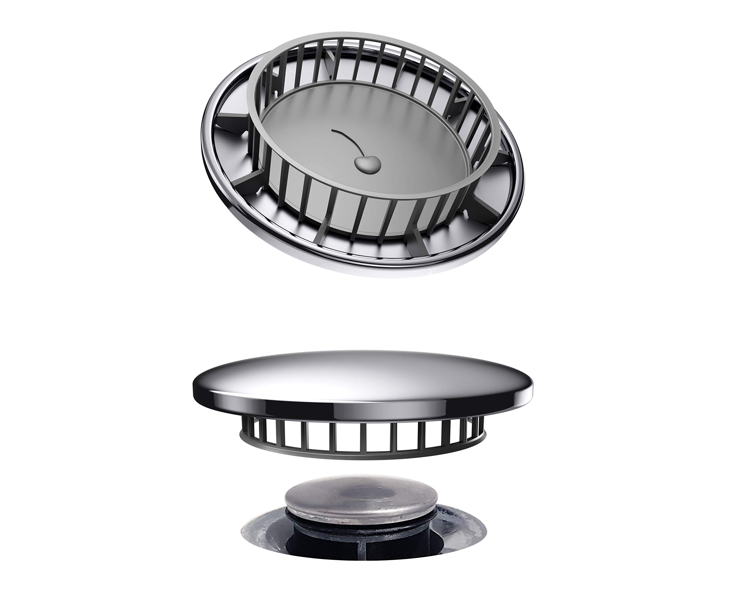 Tub Flo Stainless Steel Shower Drain Hair Catcher, Hair Stopper for Bathtub and Sink, Easy-Install Drain Filter, Fit for 0.75'' x 2.64" Sink Hole