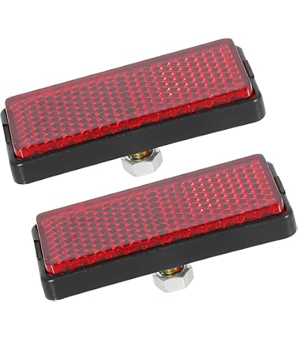 HEROFFIX Pair M6*1.0 Red Rectangle Universal Screw Mount