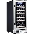Kalamera Mini Fridge 15" Wine Cooler Refrigerator - 30 Bottle Wine Fridge with Stainless Steel Refrigerator& Double-Layer Tem