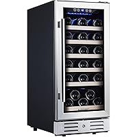 Kalamera Mini Fridge 15" Wine Cooler Refrigerator - 30 Bottle Wine Fridge with Stainless Steel Refrigerator& Double…