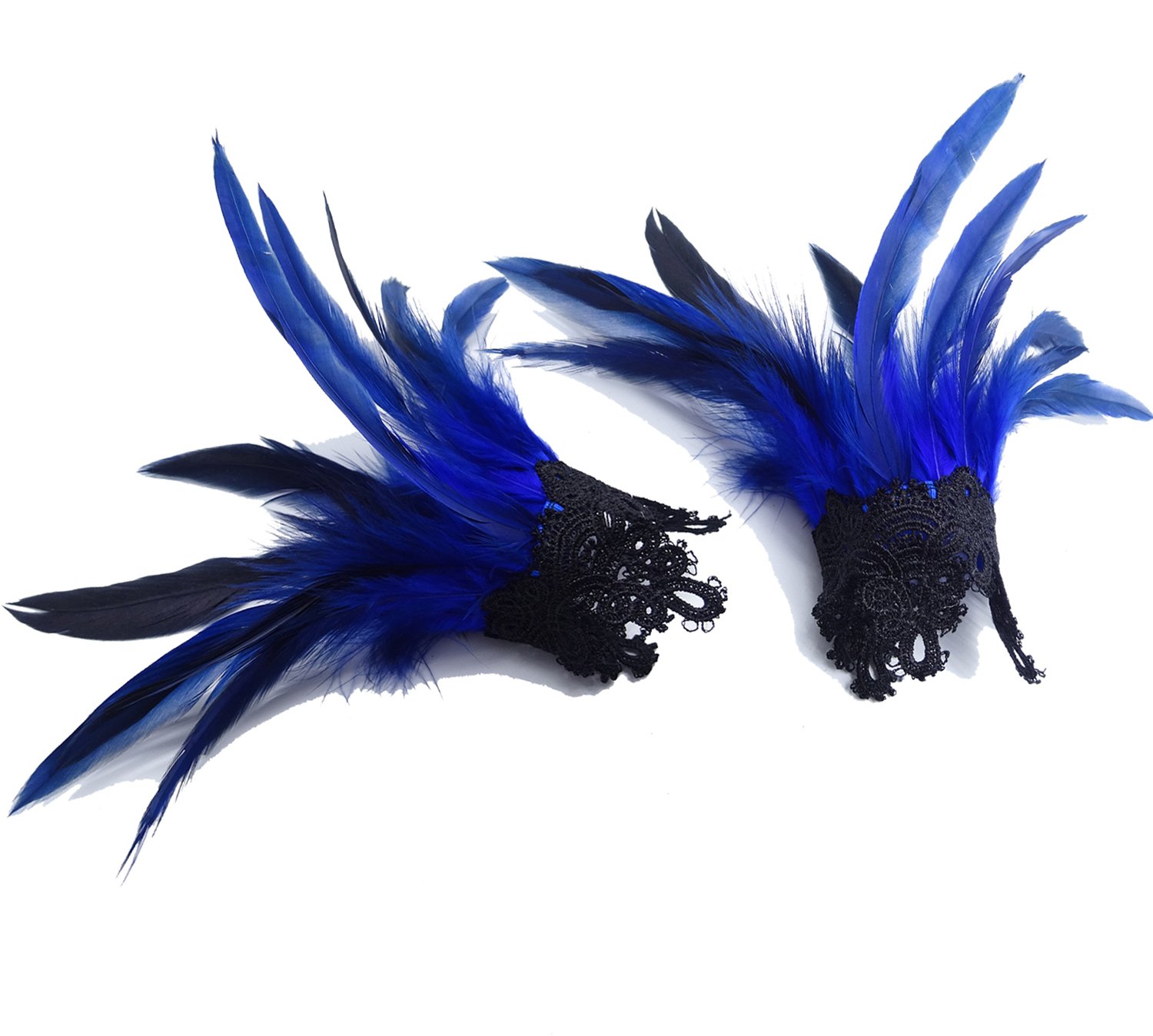TOOKY Fashion Feather Cuffs for Game Party Hallowmas Pack of Pair (Blue)
