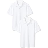 Amazon Essentials Toddler Boys' School Uniform Short-Sleeve Pique Polo Shirts, Breathable Cotton, Button Closure, Multipacks