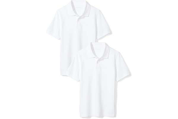 Amazon Essentials Boys' Uniform Short-Sleeve Pique Polo Shirts