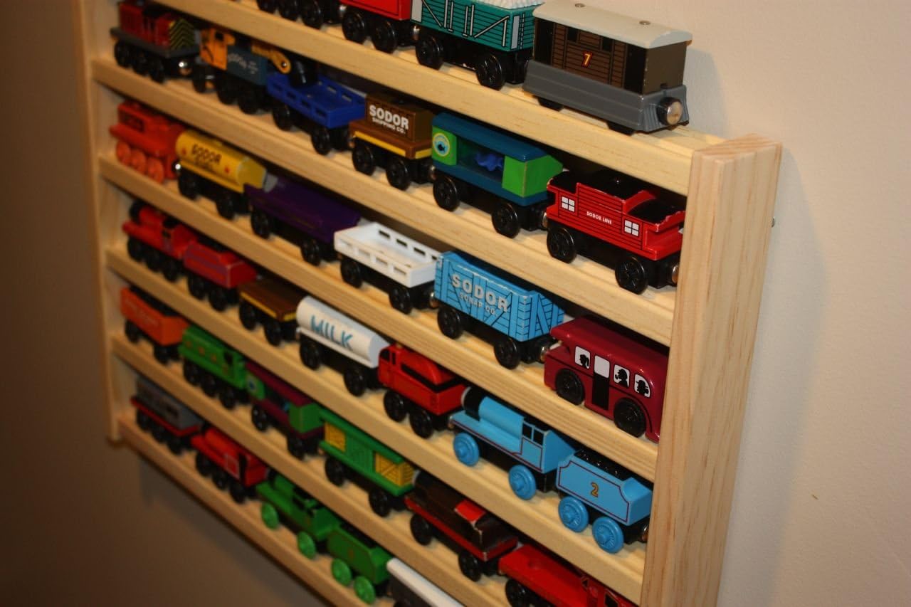wooden train shelf