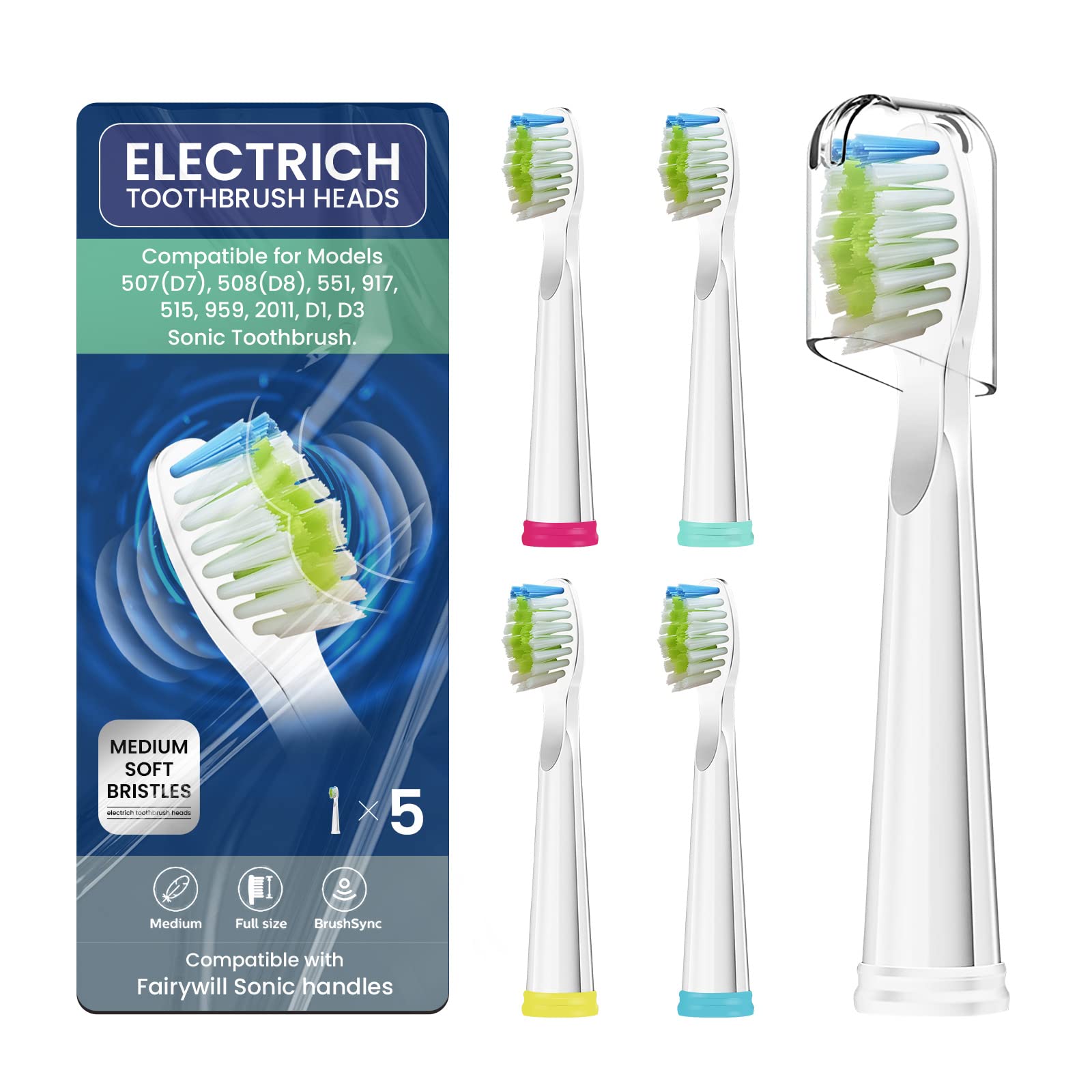 5 Pack Toothbrush Heads, Electric Toothbrush