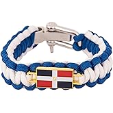 Desert Cactus Dominican Republic Flag Paracord Bracelet - Adjustable Size (Paracord)