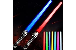 JOINBO 2 Pcs Light Sabers for Kids - 7 Color Star Wars Lightsabers Toys with FX Sound (Motion Sensitive),Expandable Light Swords Set for Halloween Dress Up Parties, Xmas Present,Galaxy War Game for Kids…