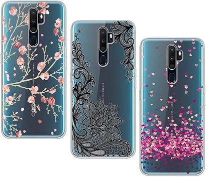 Ljsm Funda Para Oppo A9 2020 6 5 3 Piezas Transparente Carcasa Flexible Ultra Slim Soft Silicona Tpu Suave Caso Case Shell Cover Amor Flor Roja Flor Negra Amazon Es Electronica