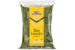 RANI BRAND AUTHENTIC INDIAN PRODUCTS Rani Bay Leaf (Leaves) Whole Spice Hand Selected Extra Large 16oz (1lb) 454g Bulk ~ All Natural | Gluten Friendly | NON-GMO | Kosher | Vegan | Indian Origin (Tej Patta)