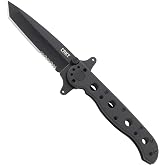 CRKT M16-10KSF Outdoor Folding Knife with Frame Lock, Black, M16-10KSF | 2.94" Tanto Blade, 8Cr14MoV Steel with Corrosion Resistance, Stainless Steel Handle, Triple Point Serrations, Pocket Clip