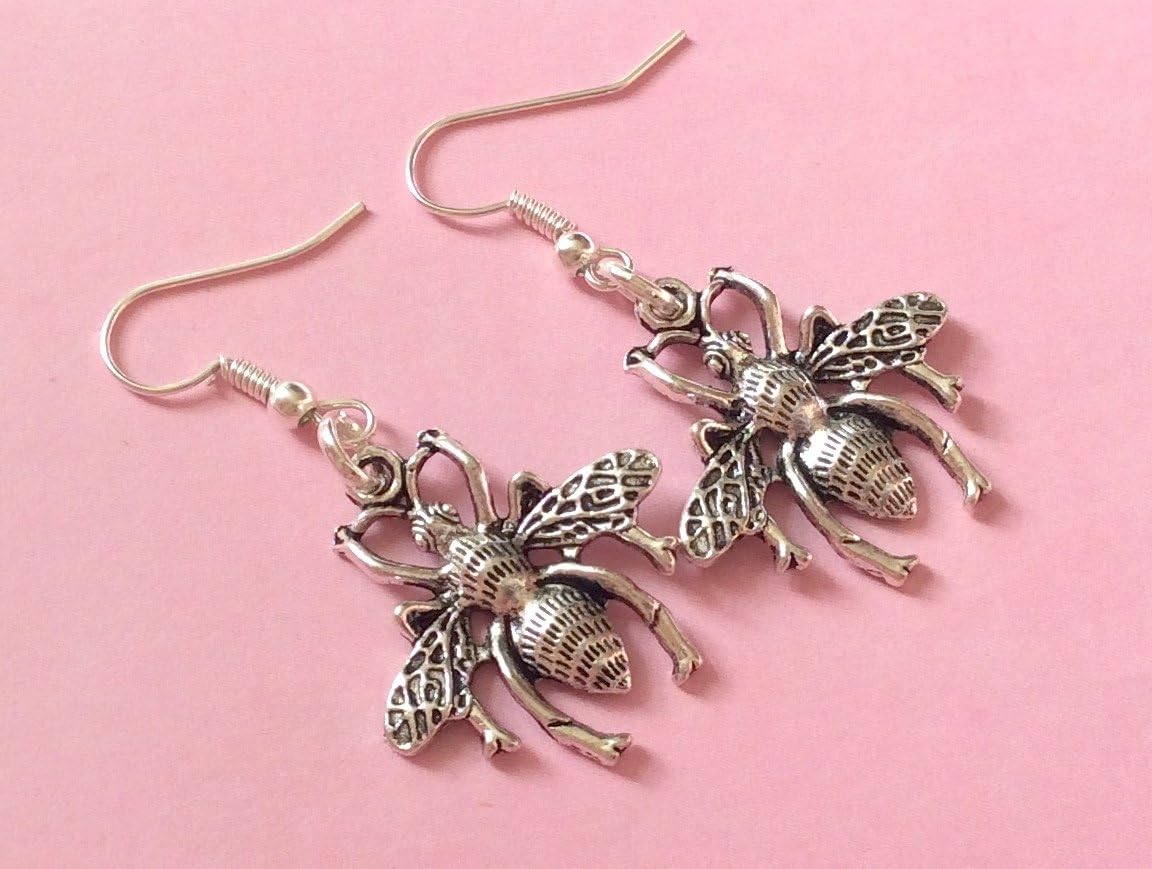 Wasp Earrings Honey Bee insect jewellery sterling silver or plated