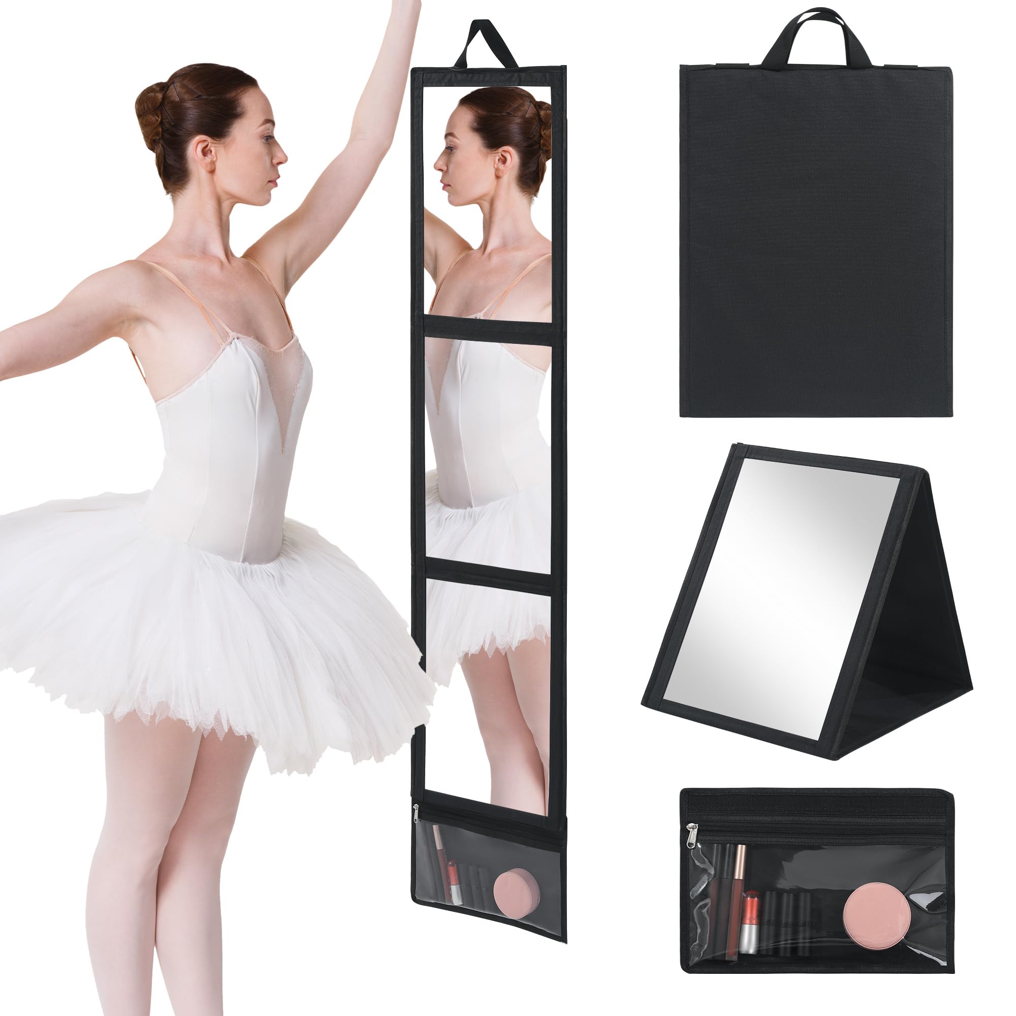 Photo 1 of ROYALAY Full Length Mirror with Storage Bag, 47 * 13in Foldable Mirror Full Length, Trifold for Travel Makeup Dancing and Fitting Clothes