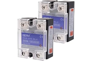 DWEII 2-Pack SSR-25DD Solid State Relay,SSR-25DD DC to DC Input 3-32VDC to Output 5-240VDC 25A Single Phase Plastic Cover
