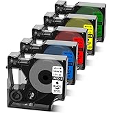 Replacement for Dymo Label Maker Refills Color for Label Manager Colorpop 160 280 360D 420P 210D D1 1/2 Inch Label Maker Tape