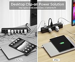 CCCEI Standing Desk Clamp Power Strip with 15