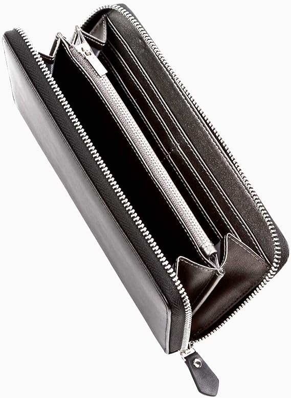 Amazon Co Jp Lunetta Amazon限定ブランド 天然牛革 メンズ 長財布 レザー ブラック シルバー ギフトbox入り サイフ 財布 服 ファッション小物