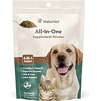 NaturVet All-in-One Dog Supplement - for Joint Support, Digestion, Skin, Coat Care – Dog Multivitamins with Minerals, Omega-3