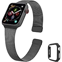 Yangger Band with Case Compatible with Apple Watch Band 44mm 40mm , Stainless Steel Sport Replacement Strap Wristband…