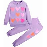 zarmfly Little Girls Outfits 2 Piece Toddler Long Sleeve Sweatshirt Leggings Pants Fall Winter Clothing Set 2-10 Years