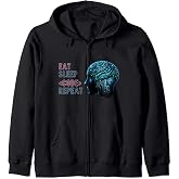 Eat Sleep Code Repeat Cool Programmer Coder Design Zip Hoodie