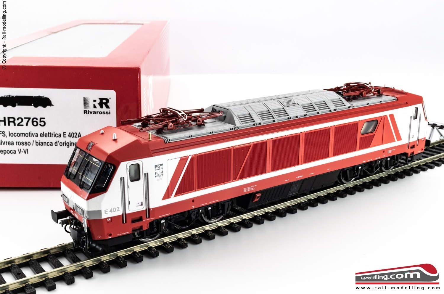 RIVAROSSI HR2765 FS, Electric Locomotive E 402A, Red/White Original Livery, Period V-VI