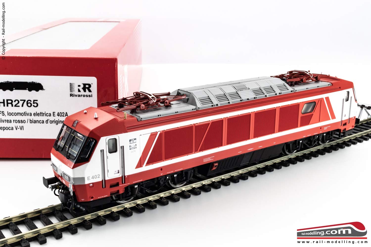 RIVAROSSI HR2765 FS, Electric Locomotive E 402A, Red/White Original Livery, Period V-VI