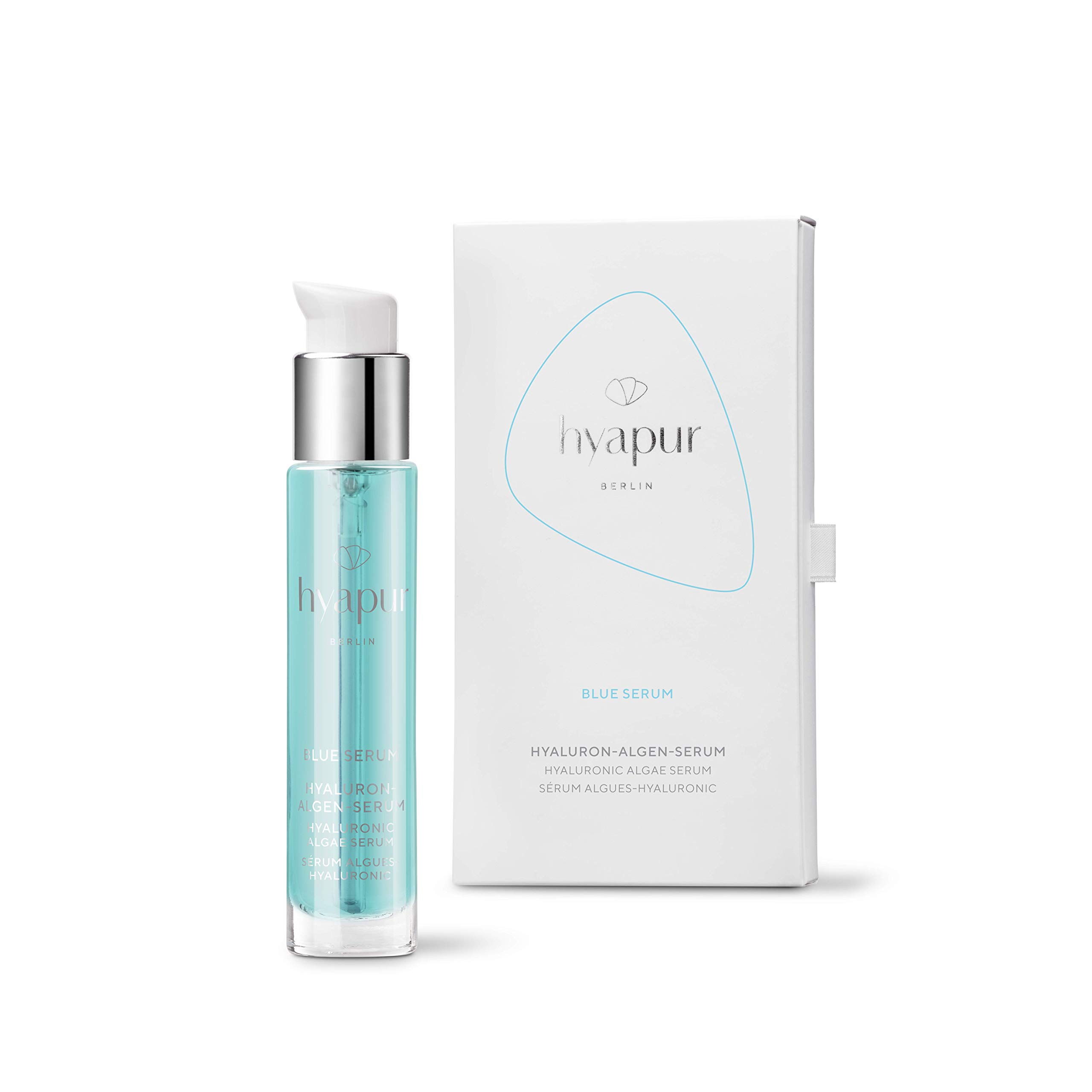 hyapur ® - Blue serum 15 ml for radiant skin, with hyaluronic acid and algae extracts for face, neck and décolleté - from the hyaluronic algae series