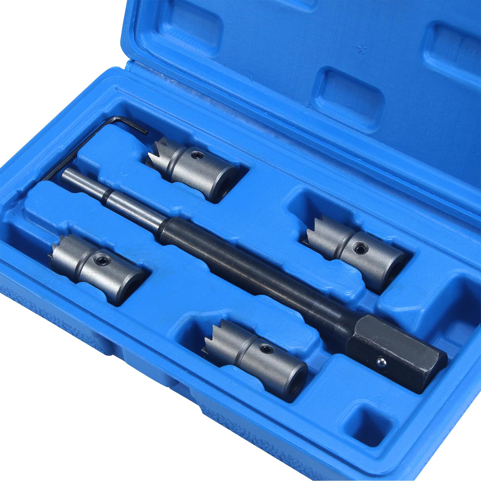 Photo 1 of UTMALL 19 PCS Universal Injector Seat Cleaning Set Diesel Engines Injector Seat Cleanner Brush Kit with Drivers (5pc Diesel Injector Seat Cutter Cleaner)
