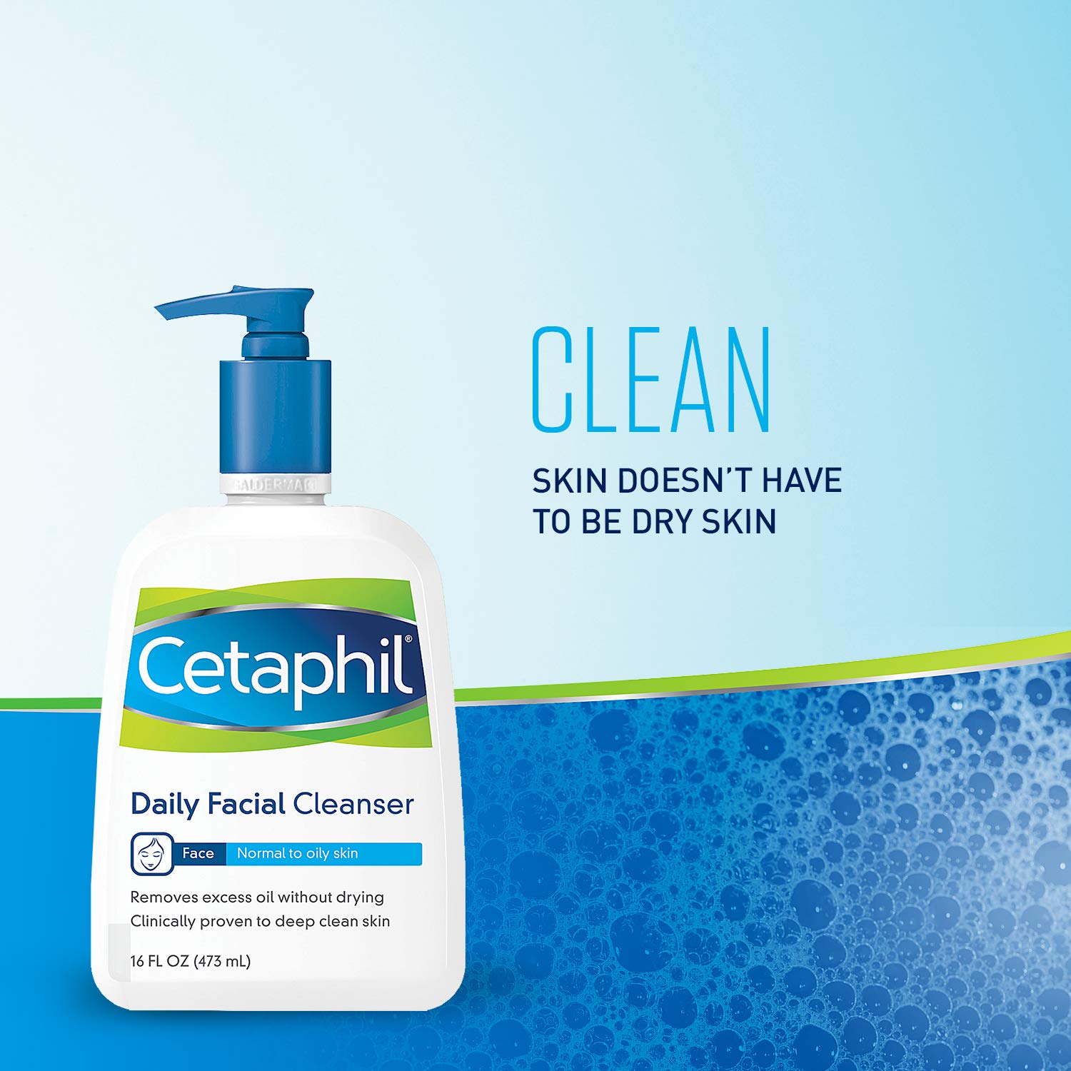 Cetaphil Facial Cleanser, Daily Face Wash for Normal to Oily Skin, 16Oz (Pack of 2): Beauty